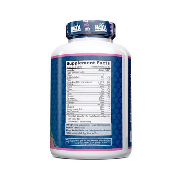 Haya Labs All Natural Spirulina 500 мг, 100 таблеток SX3147175467 фото