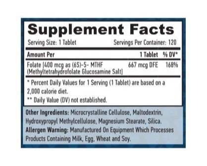Haya Labs Methyl Folate 400 мкг, 120 таблеток SX3147175430 фото