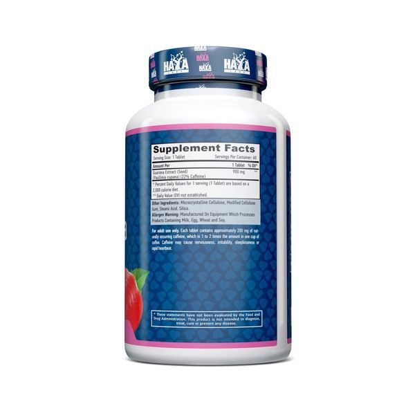 Haya Labs Guarana 900 мг, 60 таблеток SX3147175477 фото