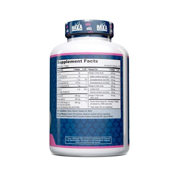 Haya Labs Omega 3-6-9 1200 мг, 100 мягких капсул SX3147206736 фото