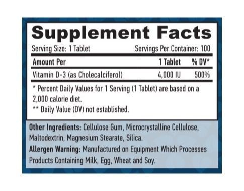 Haya Labs Vitamin D-3 4000 IU, 100 таблеток SX3147175465 фото