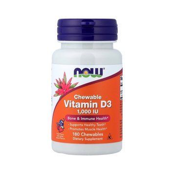 NOW Foods Vitamin D3 1000 IU, 180 жевательных таблеток SX3147206803 фото