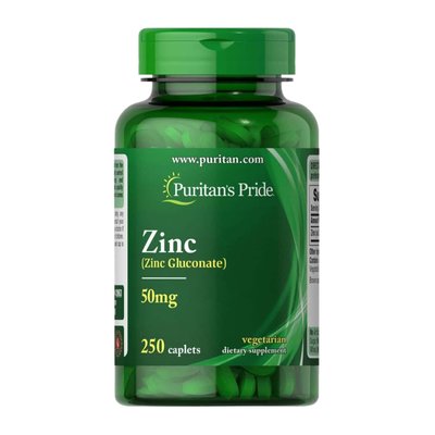 Puritan's Pride Zinc 50 mg 250 Caplets 397983673 фото