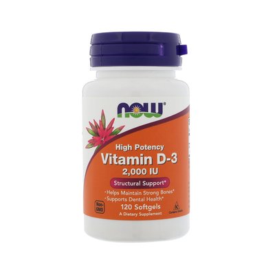 NOW Vitamin D-3 (2000 IU) softgel 120 586798569 фото