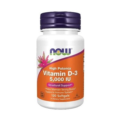 NOW Vitamin D-3 (5000 IU) 120 капсул 586832727 фото