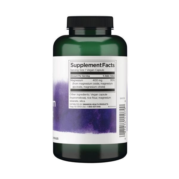 Swanson Triple Magnesium Complex 400 мг, 300 капсул SX2085771992 фото