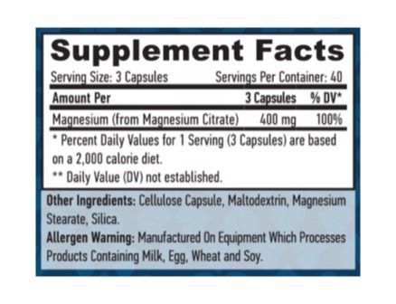 Haya Labs Magnesium Citrate 400 мг, 120 веган капсул SX3147175460 фото