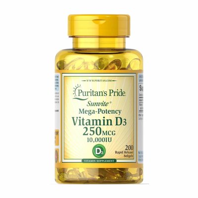 Puritan's Pride Vitamin D3 250 mcg (10000 IU) 200 капсул 384872113 фото