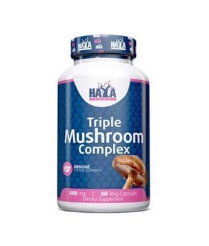 Haya Labs Triple Mushroom Complex 600 мг, 60 веган капсул SX3147206719 фото