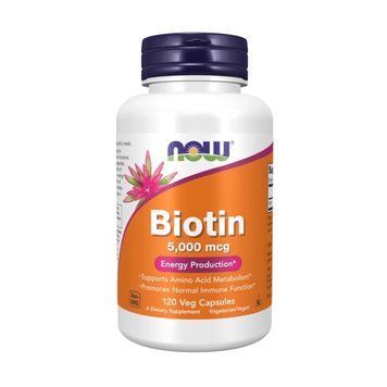 NOW Foods Biotin 5 мг, 120 веганських капсул SX3147206783 фото