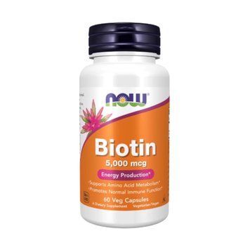 NOW Biotin 5 мг, 60 веганських капсул SX3147206784 фото